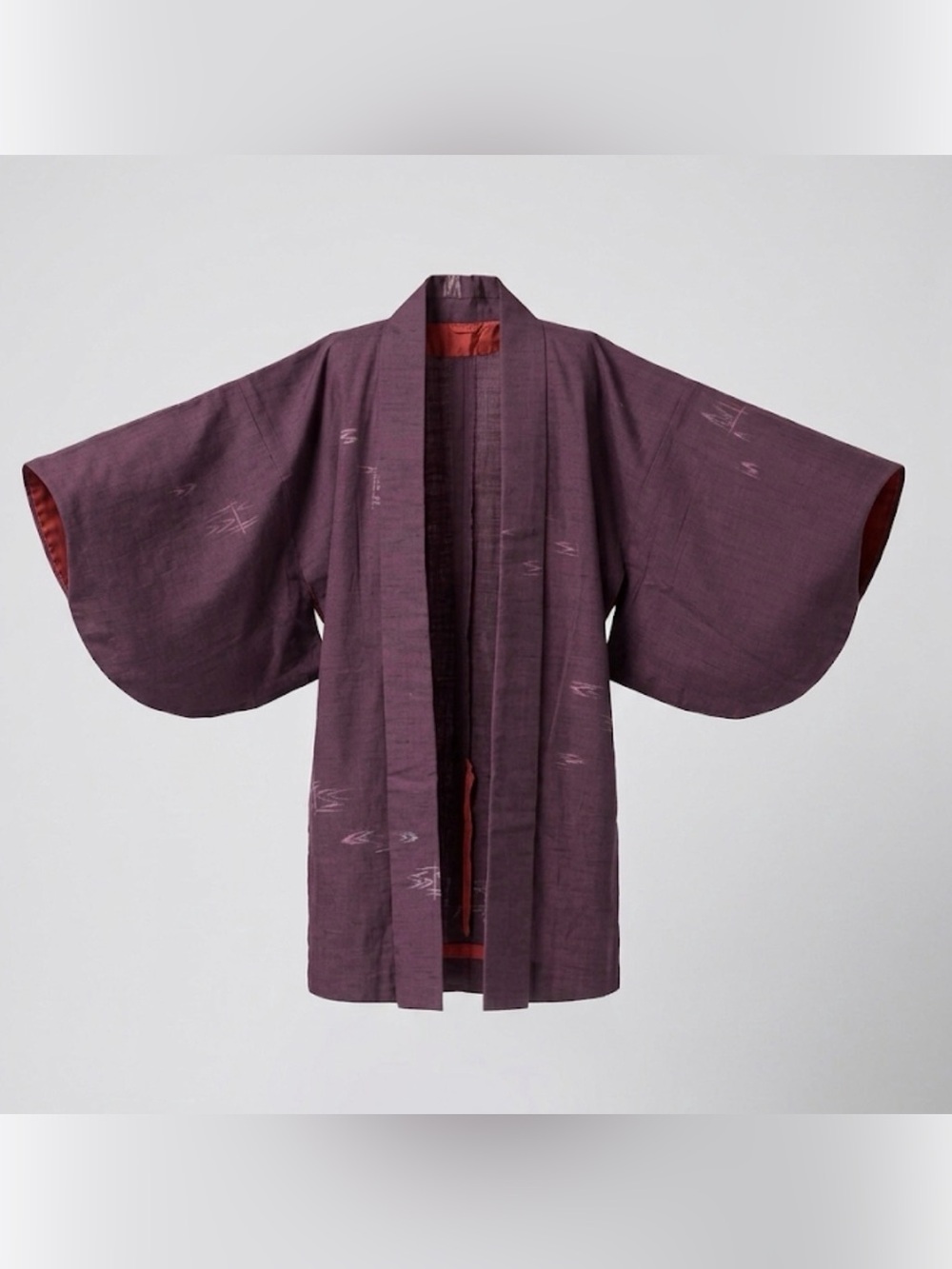 Handmade Haori Short Purple Kimono Jacket Size up to XL PTP 24 inches
